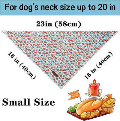 Unique Style Paws Thanksgiving Day Dog Bandana Blue Turkey Cotton Puppy Collars for Small Medium Large Dogs