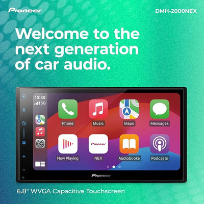 Pioneer DMH-2000NEX 6.8" Double Din Multimedia Digital Media Receiver, Wired Apple CarPlay and Android Auto, Bluetooth, Backup Camera Compatible, Touchscreen, One Touch Navigation
