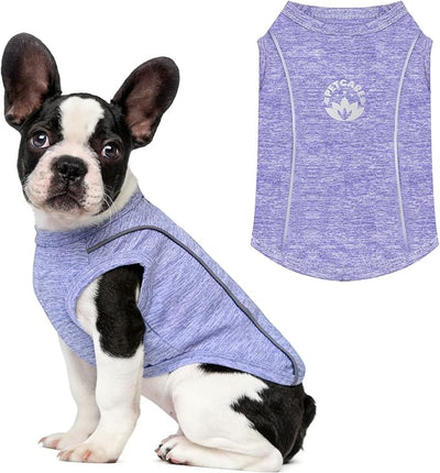 PETCARE Sun Protection Dog Shirts for Medium Dogs Quick Dry Soft Stretchy Dog T-Shirt with Reflective Label Tank Top Sleeveless Vest Pet Clothes, Athletic Fabric, Purple, XXL (Chest 26" Length 19.7")