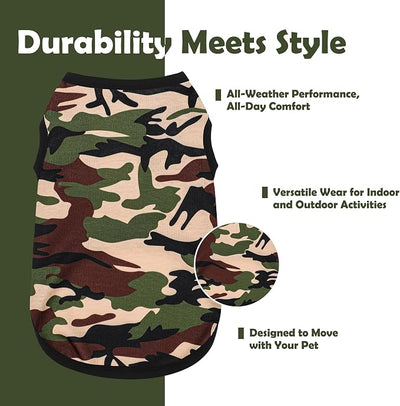 Paiaite: Stylish Sleeveless Camouflage Dog Vest for Small, Medium, and Large Breeds, Made of Polyester for Comfort, Breathability, Wrinkle Resistance, Moisture Wicking, and Elasticity Green XL
