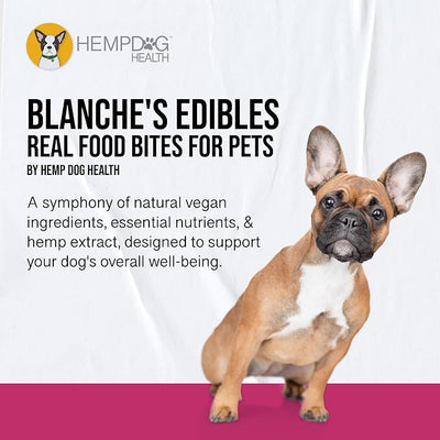 Blanche - 42 Dog Calming Treats - Stress & Relaxation Support - Natural Vegan Hemp Calming Chews for Dogs with Coconut Oil