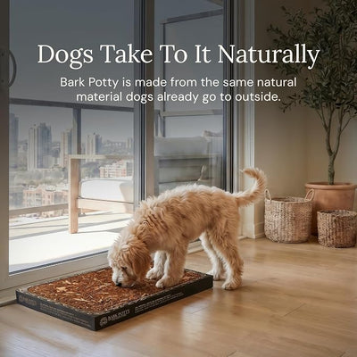 Bark Potty Litter Box for Dogs, Large Size - Long-Lasting Pee Pads for Dogs - Leak Resistant Bark Box Grass Potty Training Replacement - Easy Use Bark Patch - Disposable Indoor Dog Potty Litter Box