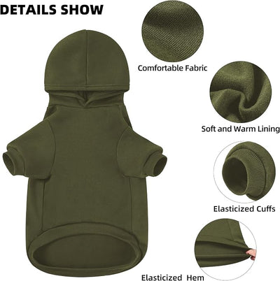 Security Dog Hoodie - Soft & Warm Sweater with Leash Hole Design for Dog Cat,Dog Clothes Pullover Hoodies for Christmas, Holidays and Daily Wear (Green (Security), Small)