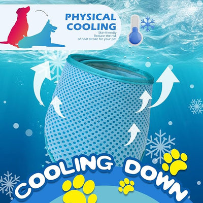 EXPAWLORER Dog Cooling Bandana - 2 Pack Instant Cooling Dog Bandanas, Chill Out Pet Cool Scarf Summer Essentials Ice Neck Cooler Wrap, Prevent Sunstroke for Small Medium Large Dogs, Blue Navy M