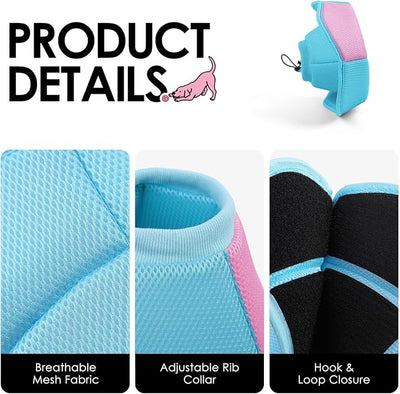 AOFITEE Dog Cone - Foldable Cone for Dogs After Surgery, Adjustable Comfy Cones to Stop Licking, Soft Dog Cone Collar for Large Dogs, Elizabethan Pet E-Collar for Wound Healing, BluePink Large