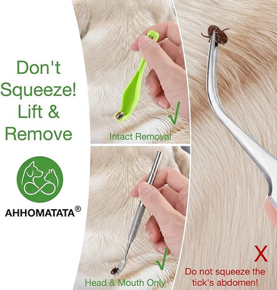 Tick Removal Tool & Twister Kit for Dogs, Cats & Humans, 10-in-1 Stainless Steel Tick Removers & Tick Puller Set - Professional Tick Tweezers Tool for Camping, Hiking & Dog Tick Remover