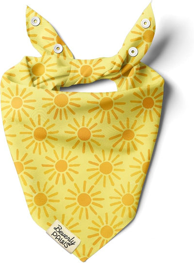 Snap-On Dog Bandana for Small Medium Large Pets, Dogs Cats Adjustable Handkerchief Scarf for Girl & Boy, Funny Cute Puppy Apparel & Accessories (Sunny, X-Large)