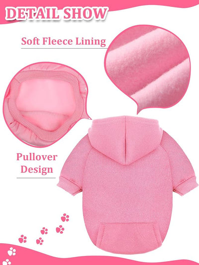 Syhood 4 Pieces Medium Dog Sweaters Dog Hoodie Clothes with Hat for Small Dogs Puppy Pet Winter Warm Hoodies Coat Sweater Shirt Chihuahua Clothes with Pocket