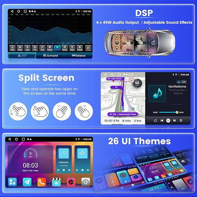 Inefala 4G 128G for Mitsubishi Lancer 2007-2012 Radio CarPlay 10.1" Incell Touchscreen Car Stereo Android 15 Android Auto Bluetooth 5.0 GPS WiFi 15UI Backup Camera