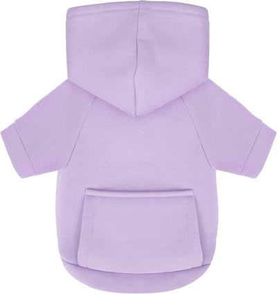 Winter Dog Hoodie with Pockets - Solid Color Polycotton Sweatshirt for Small, Medium, and Large Dogs - Soft, Warm, Cozy Pet Clothing for Cold Weather - Ideal for Outdoor Walks.Purple-XL