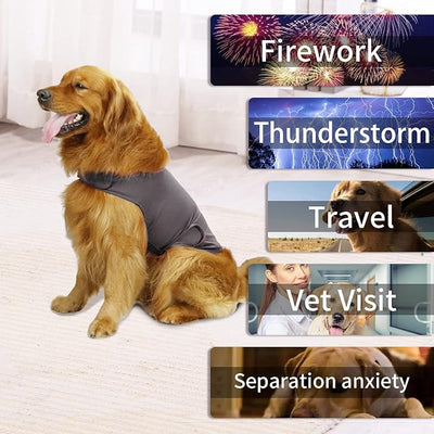 Comfort Dog Anxiety Relief Coat, Dog Anxiety Calming Vest Wrap for Thunderstorm,Travel,4th of July Fireworks,Vet Visits,Separation Anxiety Relief for Dogs (X-Small (Pack of 1), Gray)