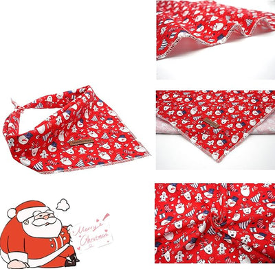 Lionheart Glory Christmas Bandana Kerchief - Washable Soft Scarf, Square Adjustable for Girl or Boy, Medium Large Dogs