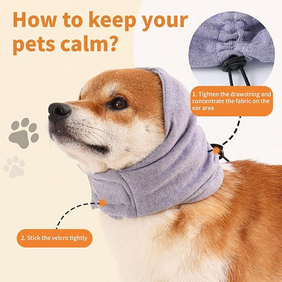 Dog Ear Muffs & Wrap - Noise Protection, Anxiety Relief & Winter Ear Covers for Bath & Thunderstorms