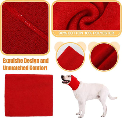 Dog Calming Band Cat and Dog Anxiety Relief Cover,Double Layer Thickened Pet Ears Elastic Neck Band Noise Cancelling Ear Muffs for Anxiety Relief/Noise Protection,Grooming,Thunder,Fireworks