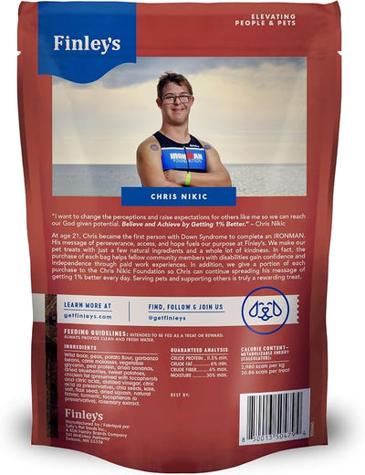 Finley's Wild Boar Griller Strips for Dogs, Jerky-Style Dog Treats with Real Ingredients for All Breeds and Sizes, 14.5oz, 2 Pack