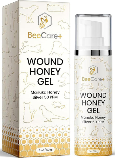 Manuka Honey Wound Gel for Hot Spot Treatment for Dogs and Cats – Helps with Irritations, Cuts, Rashes, Abrasions, and Scrapes – Colloidal Silver for Dogs 2 oz