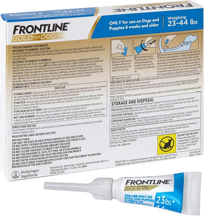 FRONTLINE Gold Flea & Tick Treatment for Medium Dogs Up to 23 to 44 lbs., Pack of 3