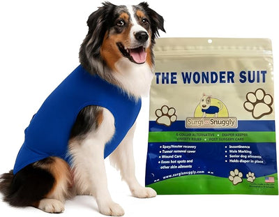 SurgiSnuggly Veterinary Invented Dog Surgical Recovery Suit for Female Spay or Male Dogs Neuters Onesie,Cone Alternative, Original Onesie Bodysuit for After Surgery Small, Medium, Large Dogs BL 2XL S