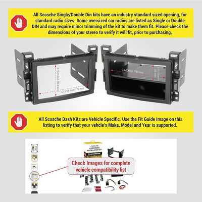 Scosche ICGM10BN Complete Double/Single DIN Stereo Installation Kit for Select Non-Amplified 2006-17 General Motors Vehicles - No Steering Wheel Remote - See Fit Guide in Images to Verify Your Vehicle