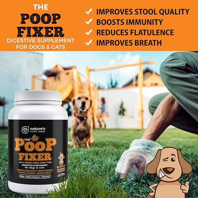 Poop Fixer Carrot & Pumpkin Powder for Dogs & Cats – Digestive Support & Fiber Supplement – Firm Stool, Healthy Poop, Anal Gland Support, Dog Diarrhea & Cat Constipation Relief – 13.4 oz