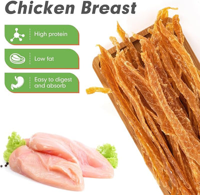 MON2SUN Chicken Jerky Strips 10.58 oz & 3 Inch Triple Flavor Chicken Wrapped Duck and Beef Rolls 10 Count for Small Dogs