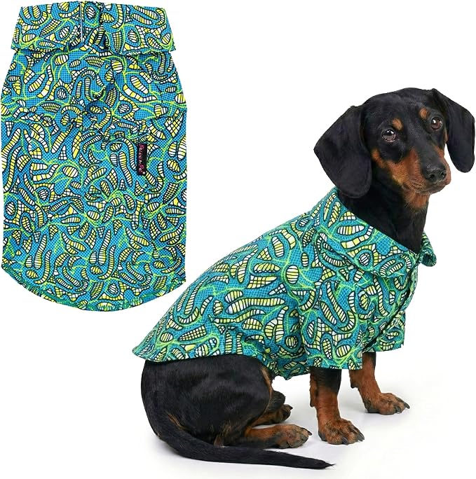 Parisian Pet Tribal Leaves Dog Shirt - Cotton Clothes for Large Dogs - Stylish Tropical Dog Outfit - Lightweight and Soft Puppy Clothes - Trendy Tshirts for Dogs - Comfortable Summer Camp Pet Apparel