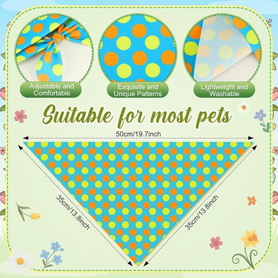 Weewooday 50 Pcs Cartoon Dog Bandana Bulk for Hippie Paw Print Flower Adventure Cute Triangle Soft Dog Bibs Summer Theme Birthday Party Supplies for Small Medium Large Costume 19.7 x 13.8 x 13.8 Inch