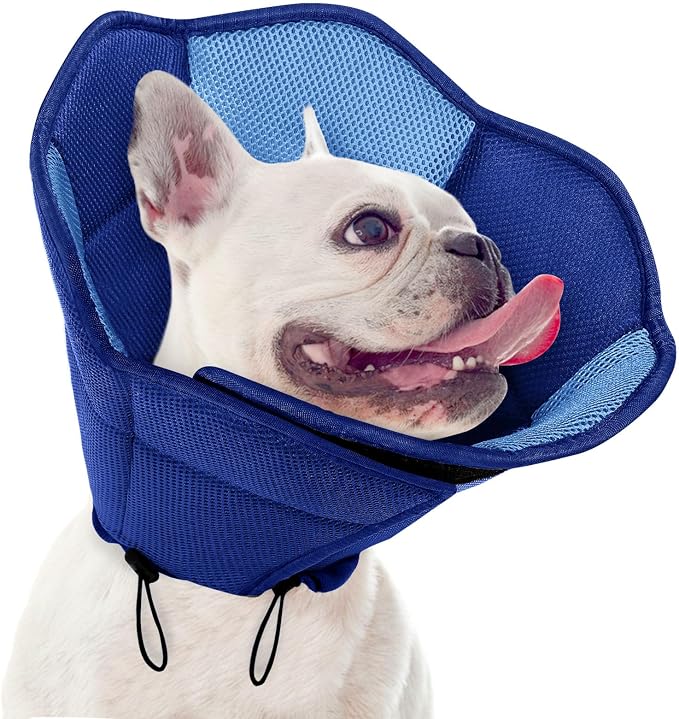 Dog Cone - Soft Cone for Dogs to Stop Licking, Pet E-Collar Alternative After Surgery, Adjustable Pet Recovery Collar for Wound Healing, Dark Blue Small