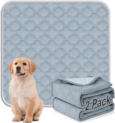 FunFurry Washable Pee Pads for Dogs - 2 Pack Reusable Pee Pads，Waterproof Puppy Pads，Pet Training Pads，Super Absorbent with Dog Paw Shape Non-Slip Backing (Light Grey, 36" X 41" - 2 Pack)