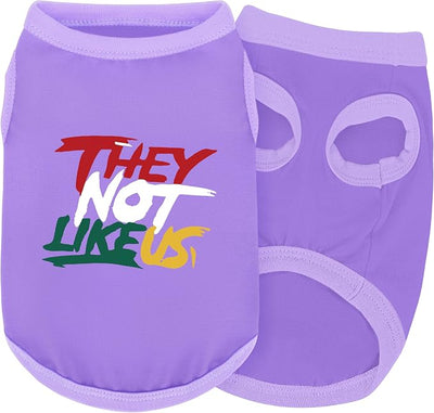 Comfortable Polyester-Cotton Dog Shirt –with 'They NOT Like US', Perfect for Small & Medium Dogs, Soft & Stylish Pet Apparel for Everyday Wear.Purple M