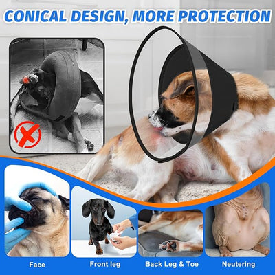 Dog Cone Collar with Soft Padding to Stop Licking, Elizabeth Recovery Collar After Surgery for Large Medium Small Dogs, Comfortable Pet Head Cone Alternative for Neutering Spay Injury(XL)