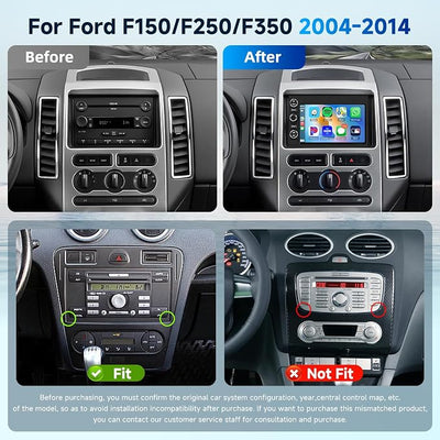 2+64G Android 13 Car Radio Stereo for Ford F150 F250 F350 2004-2014, 7 inch Touch Screen Car Stereo with Wireless CarPlay Andriod Auto, Bluetooth, GPS, HiFi, SWC, WiFi, HD Backup Camera