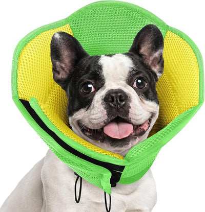 AOFITEE Dog Cone - Soft Dog Cone to Stop Licking, Comfy Cones for Dogs After Surgery, Adjustable Dogs Cones Collar Elizabethan Pet E-Collar for Medium Pets, Pet Recovery Collar, YellowGreen Medium