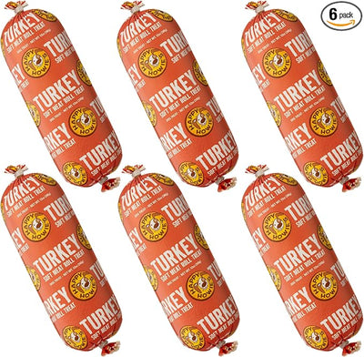 Happy Howie's Soft Meat Roll Treat - Soft Dog Food Rolls, High Protein, Natural Ingredients, for All Dogs, Made in USA - Turkey, 12 Oz (Pack of 6)