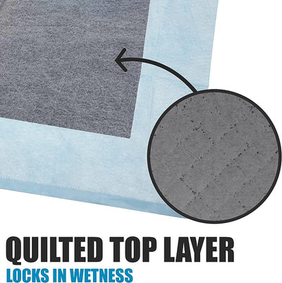 BV Charcoal Puppy Pads 100 Count 22"x22" - Leak-Proof Pee Pads for Dogs with 6-Layer Absorbent Design & Built-in Attractant - Dog Pad with Charcoal for Odor Control, Perfect for Puppies & Senior Dogs