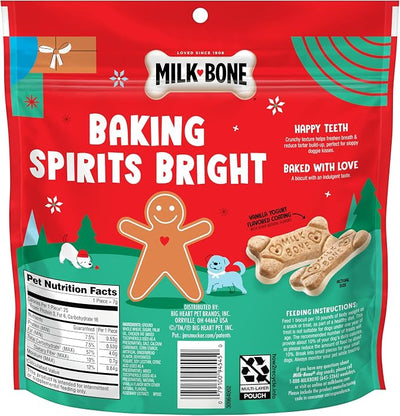 Milk-Bone Dipped Gingerbread Artificially Flavored Dog Biscuits, 10 oz Bag (Pack of 2)