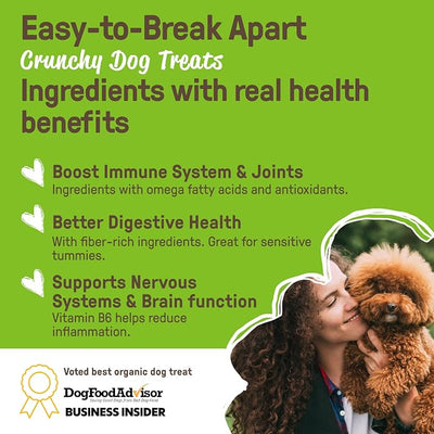 CookiePal Pumpkin Dog Treats with Chia, Human Grade USDA Organic Dog Training Treats, Crunchy Natural Puppy Training Biscuits, 10oz (Pk of 3)