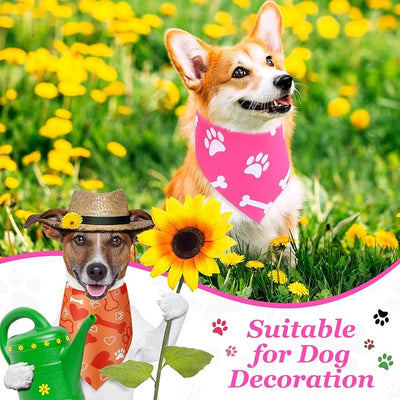 Abbylike 50 Pcs Paw Print Dog Bandanas Bulk Cute Footprint Bandanas for Dogs Triangle Kerchief Bib Scarf for Pets National Dog Day Party Costume Photo Props Accessories Pet Shops (19.7 x 13.8 x 13.8)