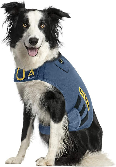 CozyVest® Dog Anxiety Vest 3-in-1 Music & Aromatherapy Shirt, Relaxing Sound & Essential Oil Scent Jacket, Fireworks Thunder Separation & Thunderstorm Canine Stress Relief Coat (Gray, M [26-40 Lbs])