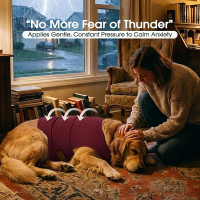 Kuoser Dog Calming Vest for Anxiety Relief, Soft Anxiety Wrap Shirt for Dogs, Adjustable Comfort Jacket for Fireworks Thunderstorms Grooming Vet Visits Travel, M