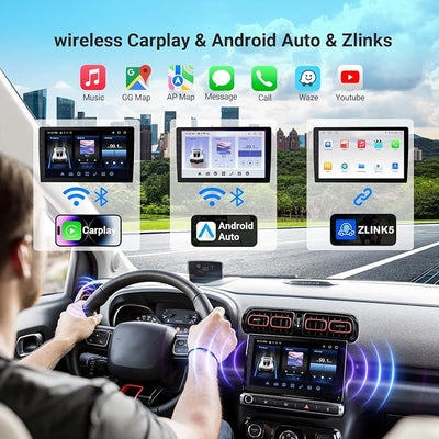 Haudio 7 Inch Double DIN Car Stereo, Wireless Apple CarPlay & Android Auto, Android 13 Touchscreen Car Radio with GPS Navigation, 2GB+32GB, Steering Wheel Control, No Backup Camera