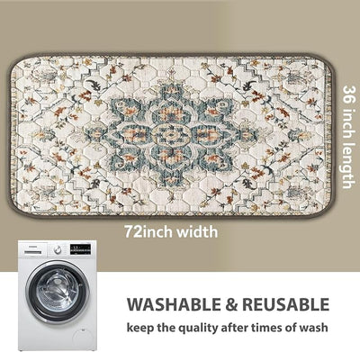 nunubaby Washable Pee Pads for Dogs, Stylish, Non-Slip and Leak-Proof Pee Pads. Reusable Potty Pads for Dogs for Crates and Floors.(Beige/Floral, 36" x72" )