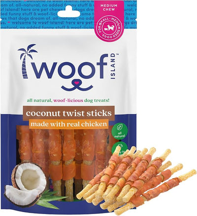 Coconut Pet Chews - Premium, All Natural Coconut Dogs Treats - Healthy Puppy Treats & Vitamin Rich Rawhide Free Puppy Chews - Made in The USA (with Real Chicken)
