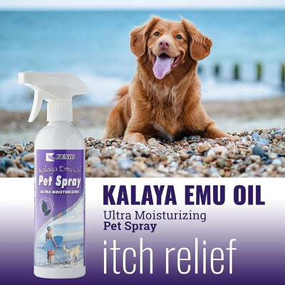 Kenic Emu Oil Itchy Skin Relief for Dry, Irritated Coats & Hot Spots - Leave-in Conditioning Formula Soothes and Moisturizes for Comfort and Shine, Made in USA