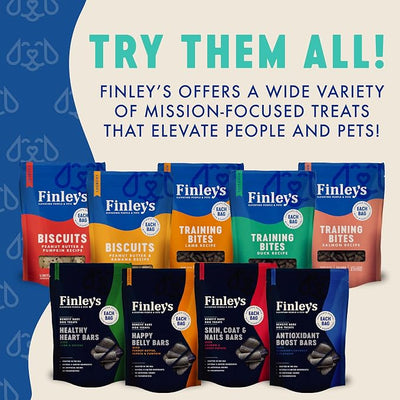 Finley's Crunchy Dog Biscuits, Blueberry and Coconut, Plant-Based Healthy Treats, Oven Baked Dog Cookies, 12oz, 6 Pack