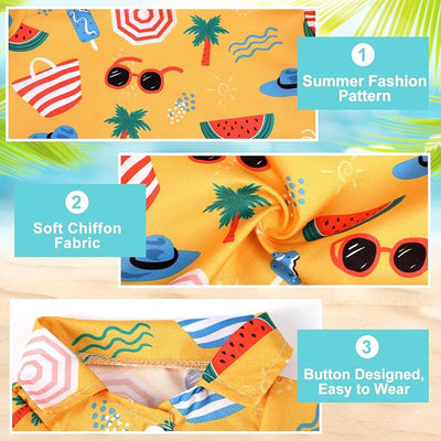 Weewooday 4 Pieces Small Pet Summer T-Shirts Hawaii Style Floral Pet Dog Shirt Breathable Cool Clothes Beach Seaside Puppy Sweatshirt for Puppy(Lovely Style,2X-Large)