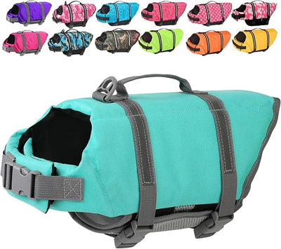 Doglay Dog Life Jacket, Dog Life Vest for Swimming Boating, Adjustable Puppy Life Jacket with Reflective Stripes, Superior Buoyancy Dog Swimming Vest for Small Medium and Large Dogs