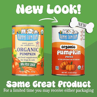 Nummy Tum Tum Organic Pumpkin for Dogs & Cats,15 Ounce,(Pack of 24)