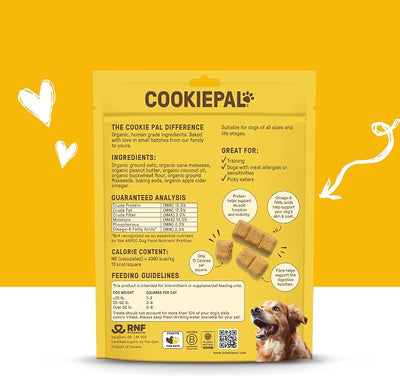 CookiePal Dog Treats, Crunchy Peanut Butter Puppy Training Treats, Human Grade USDA Organic, Natural Dog Biscuits, 10oz (Pk of 4)