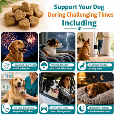Hemp Calming Chews for Dogs, Advanced Dog Calming Treats for Dogs Anxiety Relief with Melatonin Chamomile Valerian Root- Loud Noise, Fireworks, Thunder, Stress & Sleep- 200 Chews- Chicken Flavor